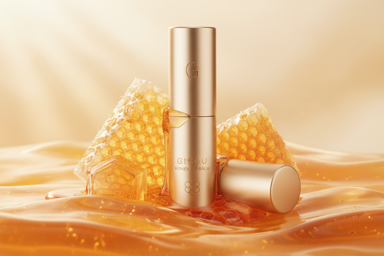 genere moi une image de mon produit gisou baume a lèvre hydratant en t'inspirant de la marque gisou